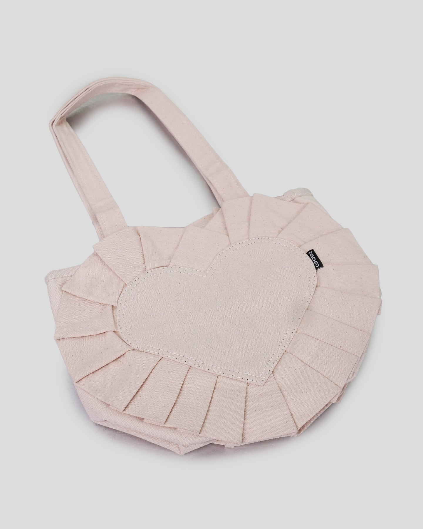 Natural Heart Ruffle Tote